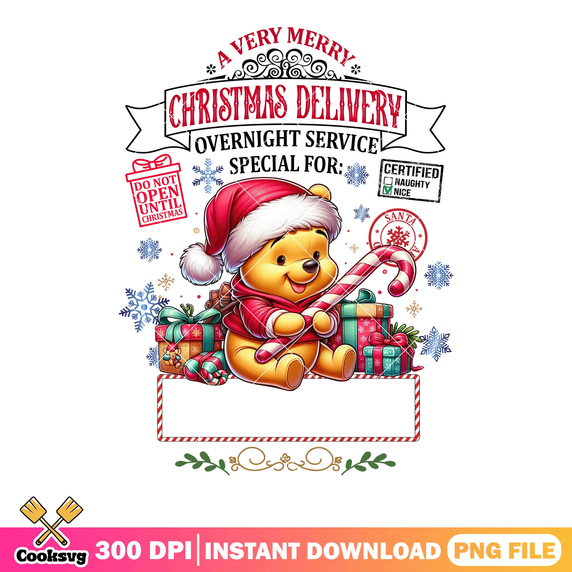 Xmas Winnie the pooh png, merry christmas png, pooh bear png