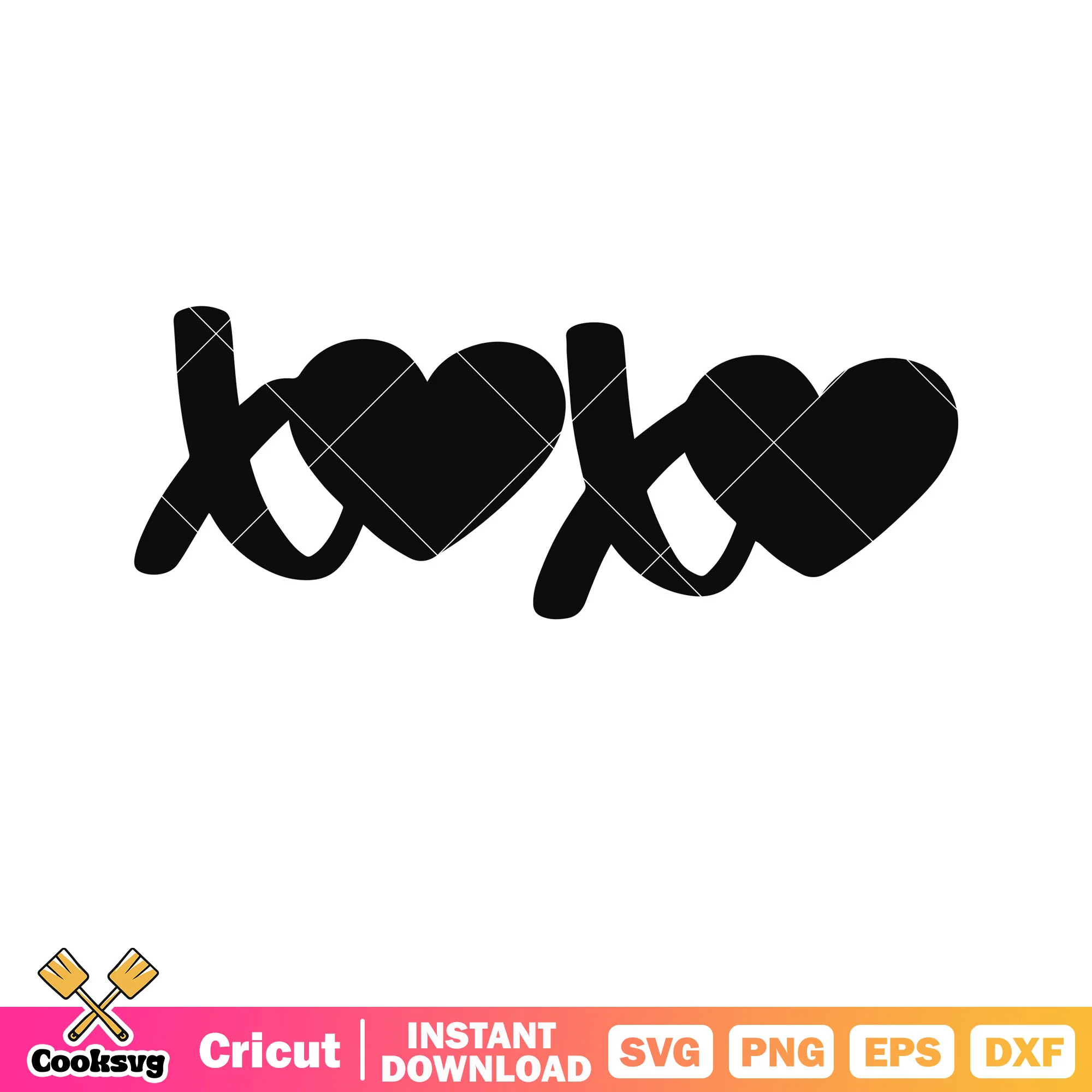 Xoxo valentine day text svg, xoxo valentines svg, valentine text svg