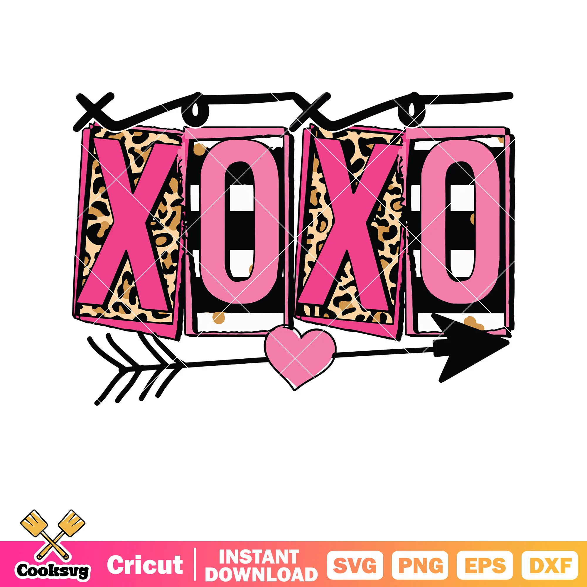 Xoxo valentine pink design svg, xoxo valentine svg, pink valentine svg