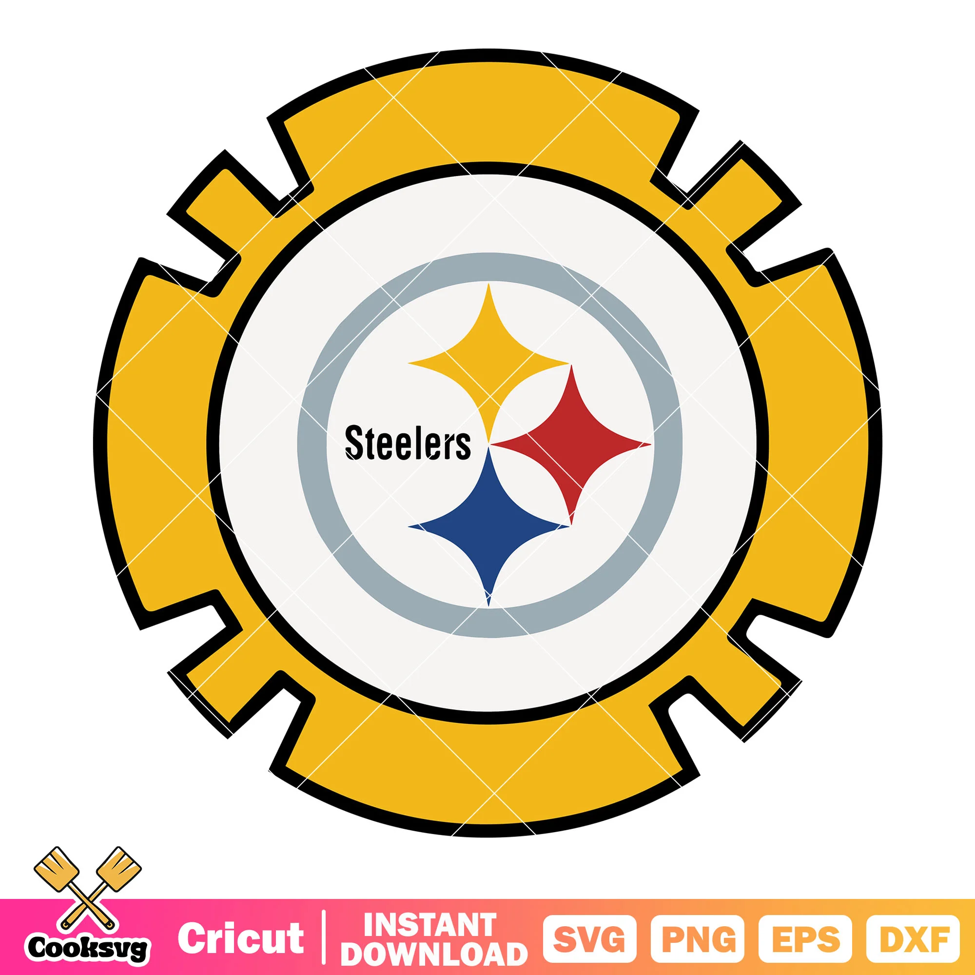 Yellow gear steelers svg, nfl teams svg, pittsburgh steelers svg