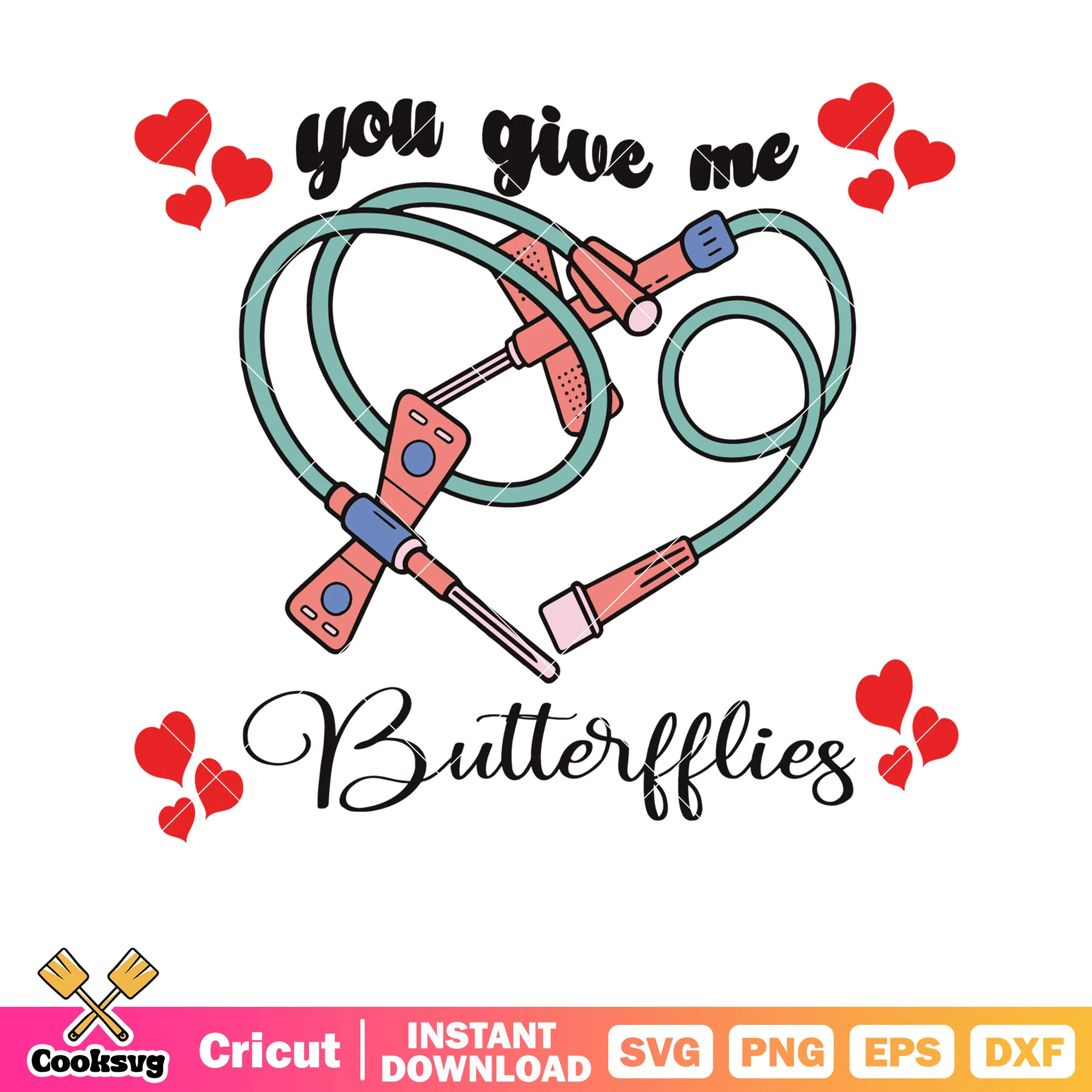 You give me butterfflies svg, valentine love svg, valentine day svg