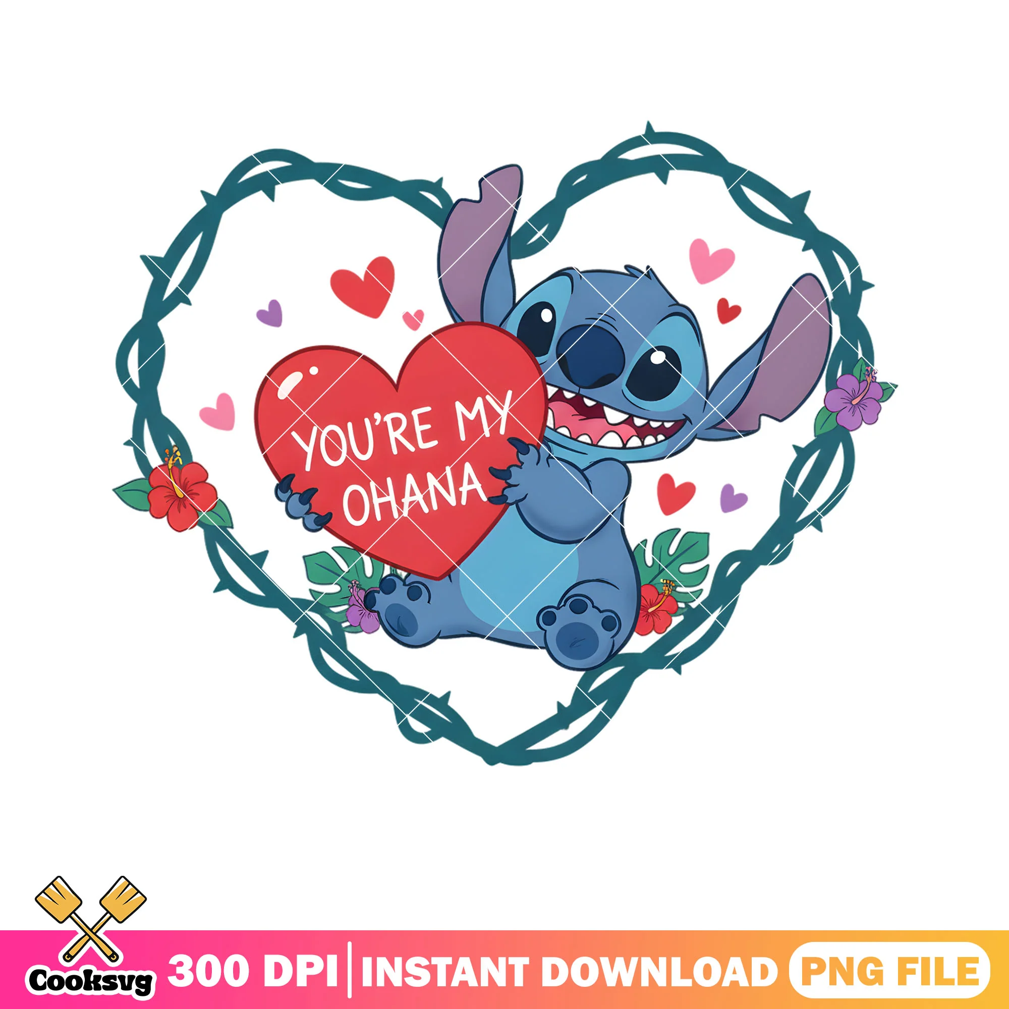 You re my ohana stitch png, valentine vibes png, valentine poster png