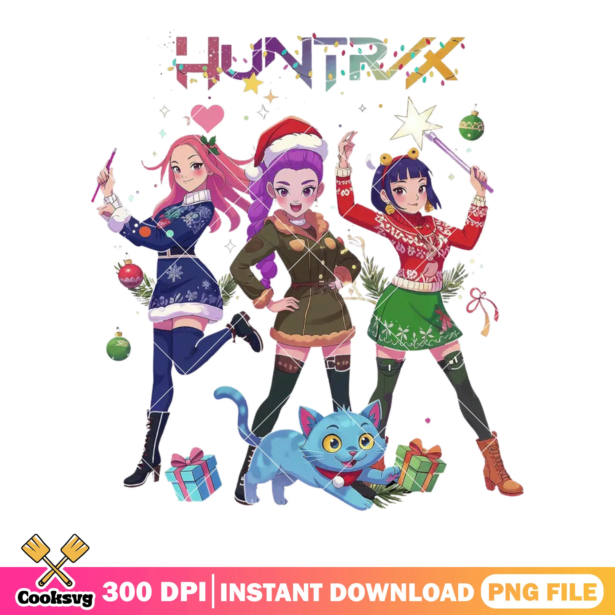 Young huntrix girl derpy png, christmas decor png, huntrix png