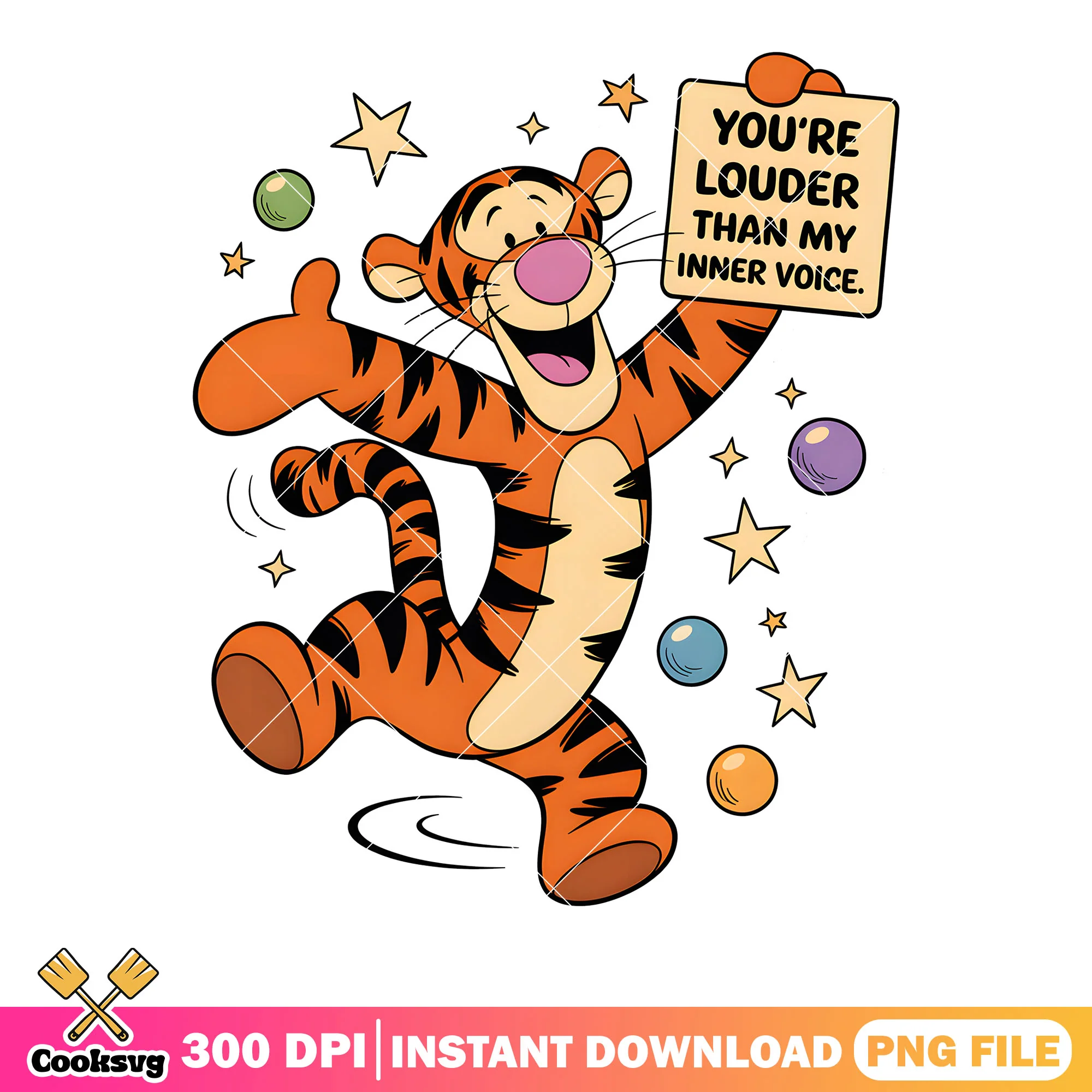 Youre louder than my inner voice png, disney tigger png, disney poster png
