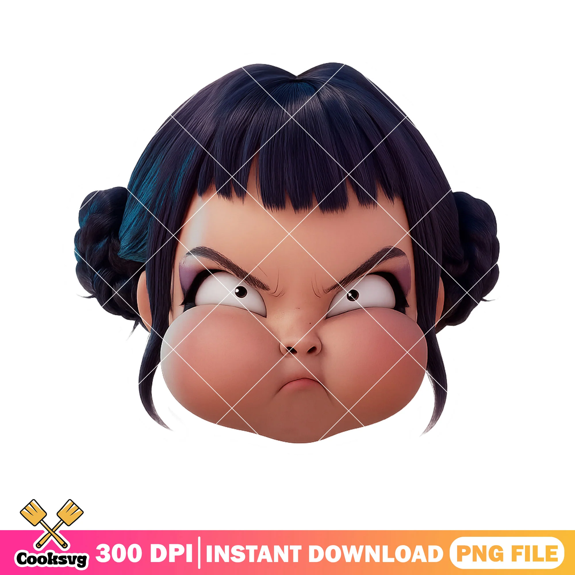 Zoey big face animation png, kpop png, sony pictures animation png