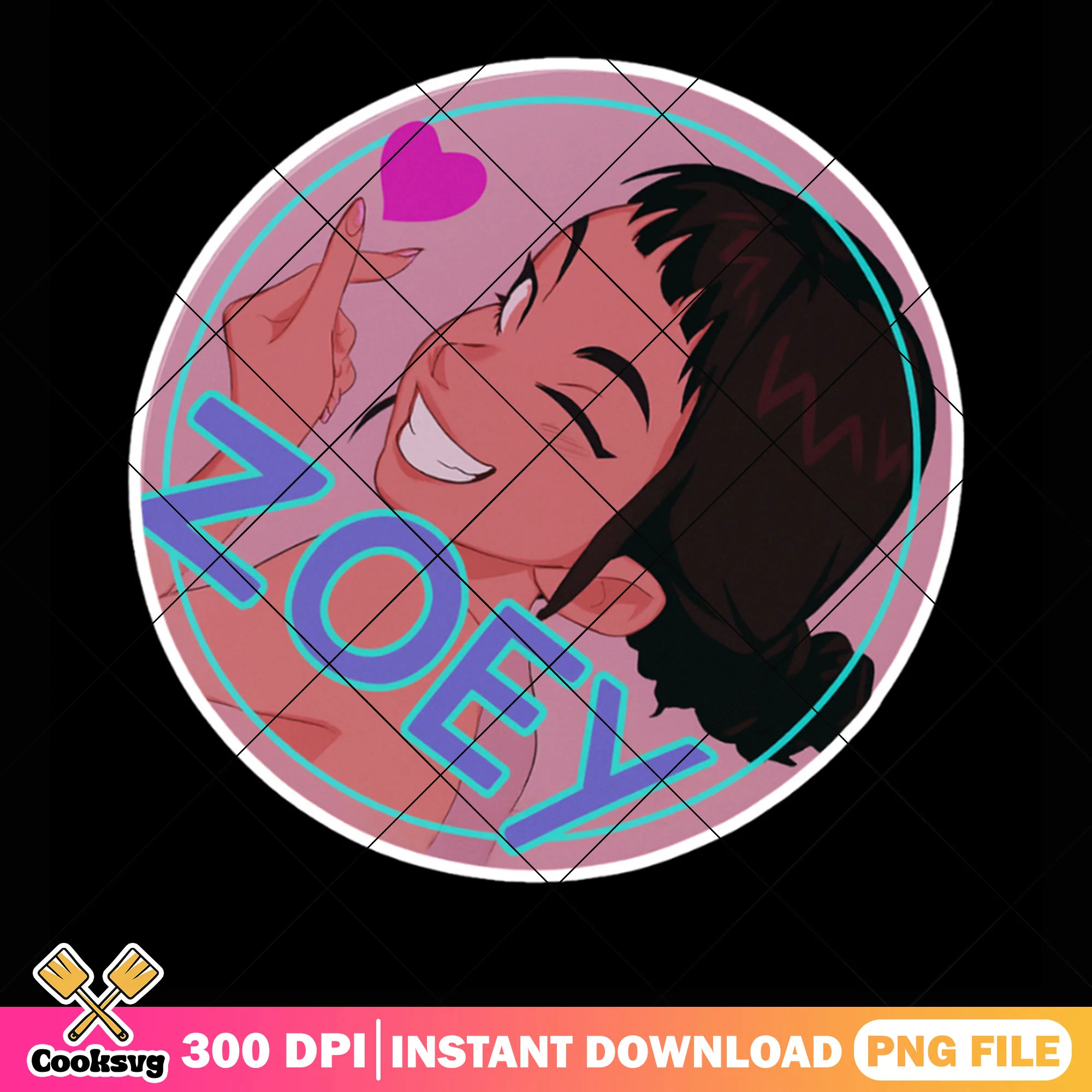 Zoey circle png sticker, kpop demon hunters png, kpop zoey png
