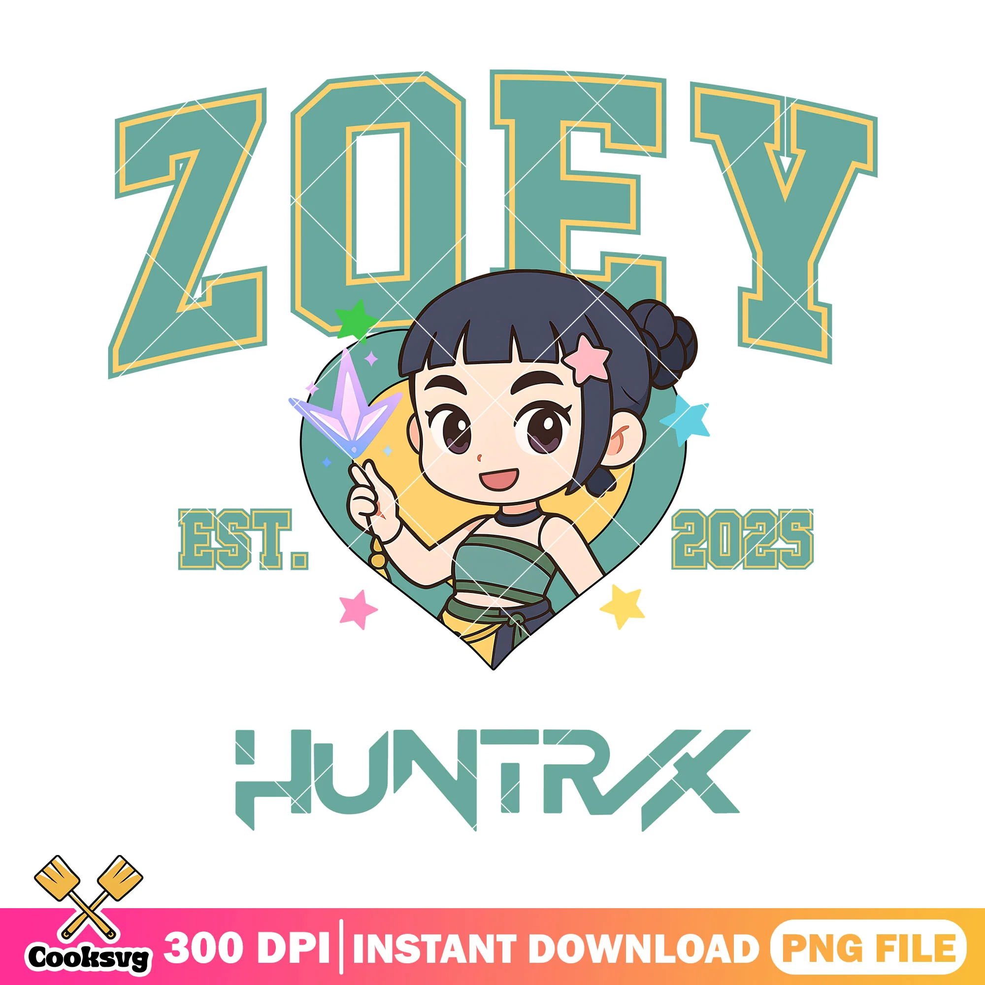 Zoey cute huntrix est png, huntrix band png, kpop demon hunters png