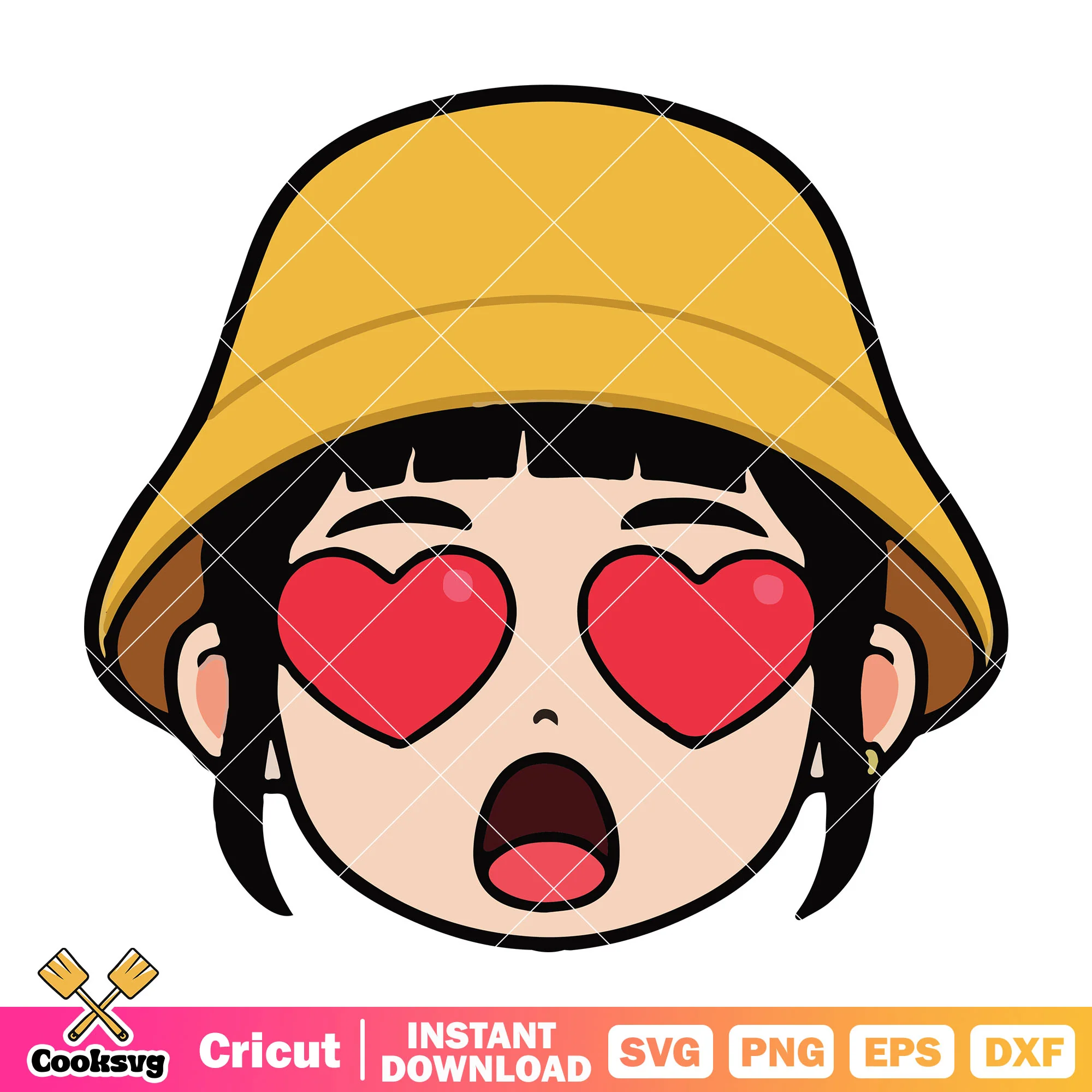 Zoey head love kpop svg, zoey huntrix svg, zoey kpop svg