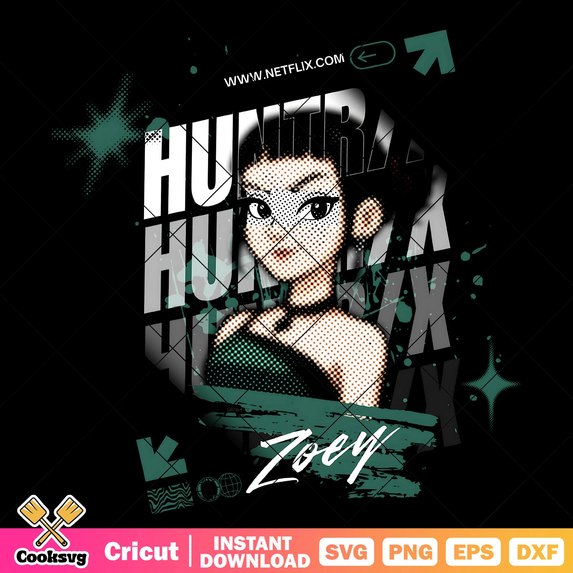 Zoey huntrix mystic svg, huntrix band svg, kpop zoey svg