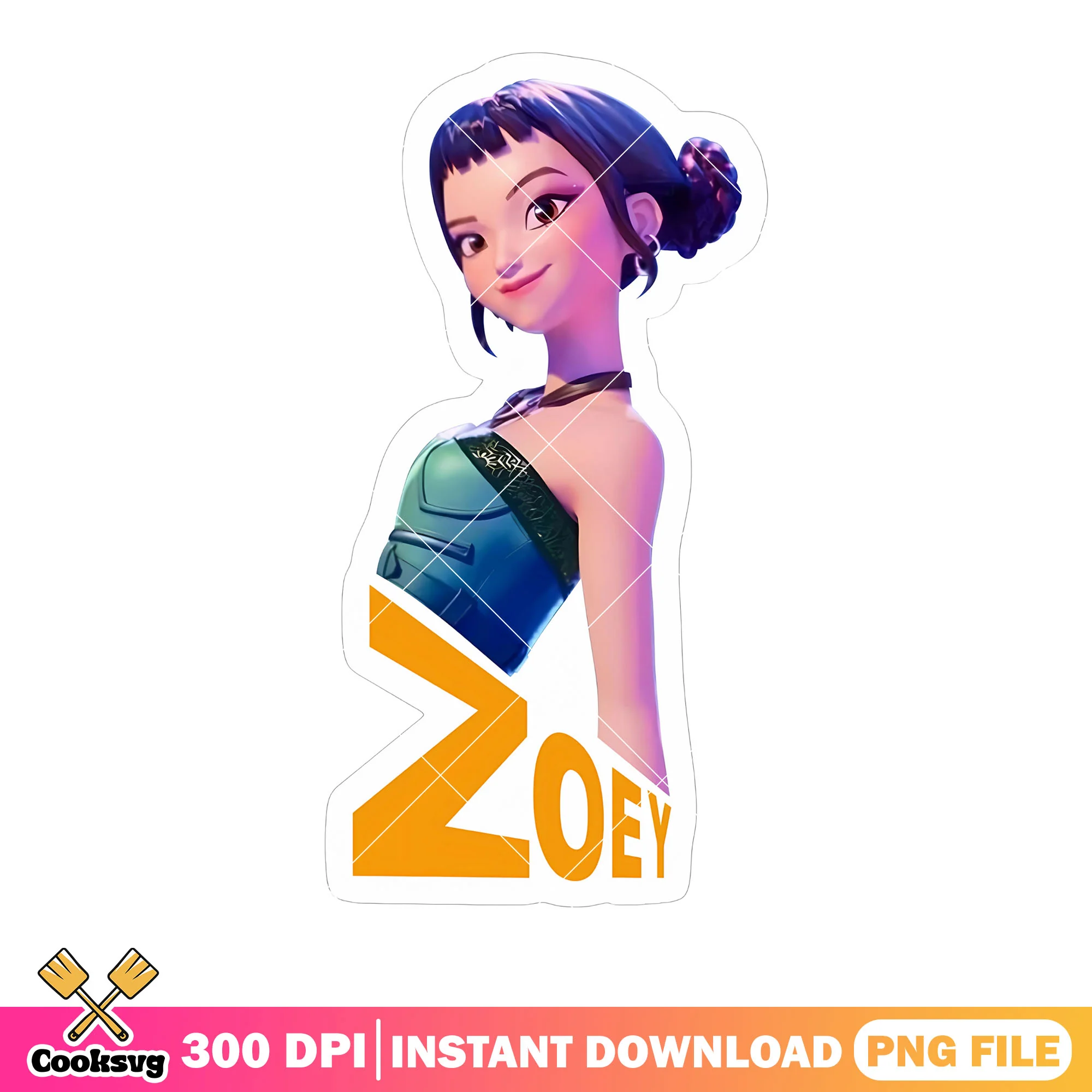 Zoey pose anime logo kpop png, kpop idol zoey anime png, logo zoey png