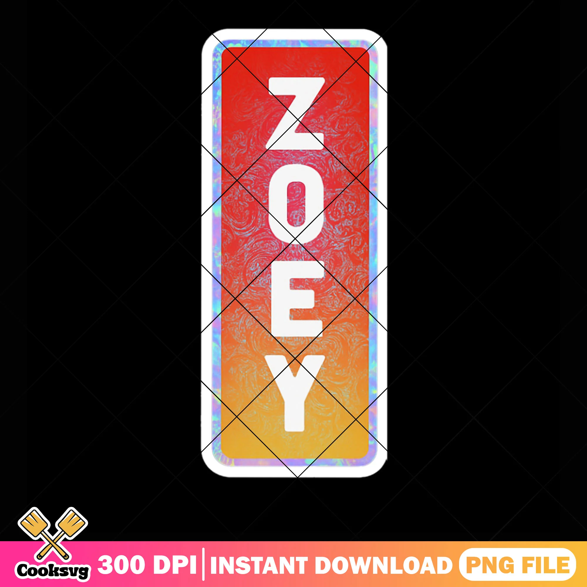 Zoey vertibal tag name png sticker, zoey huntrix png, kpop netflix png