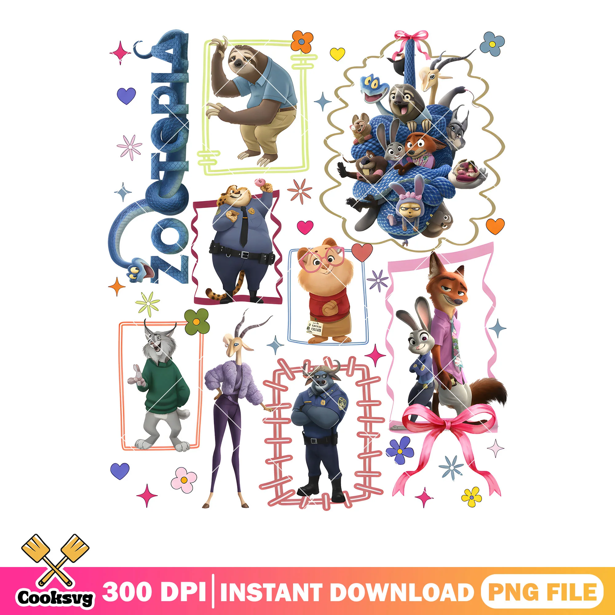 Zootopia animals cat png, judy and nick png, festive top png